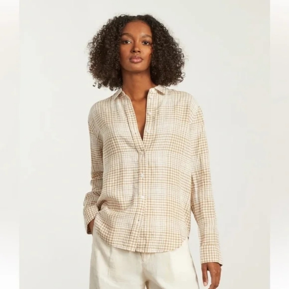 Everlane Linen Button Up - Iced Coffee - Size 10